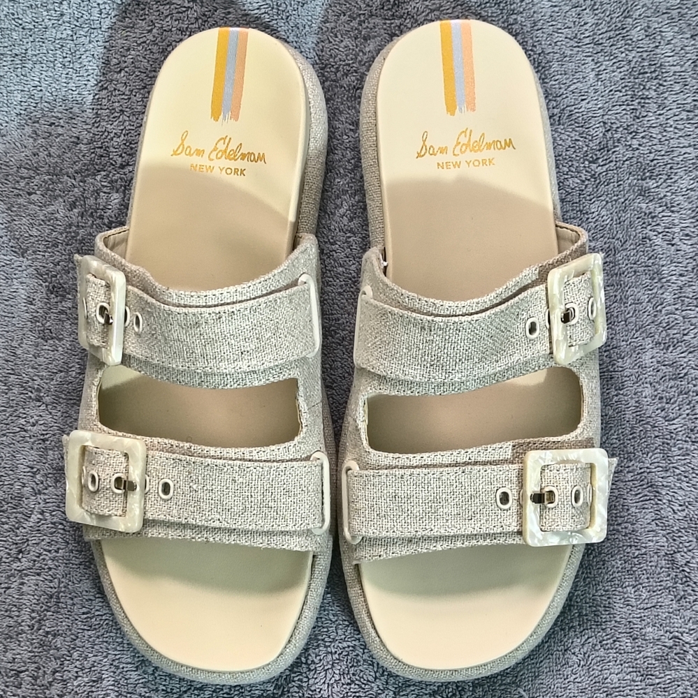 Sam Edelman Women's Kenzie 2 Buckled Sandals Beige/Natural Size 10M Minimalist - Picture 11 of 12